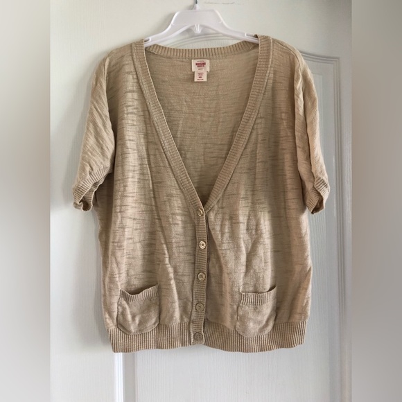 Mossimo Short Sleeve Beige Cardigan Size XXL - Picture 5 of 6